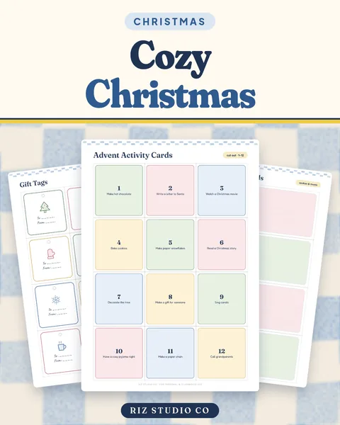 Cozy Christmas Planner & Printables: Wish List, Gift Tags, Advent Cards & More (14 Pages) – New · seasonal · print & cut
