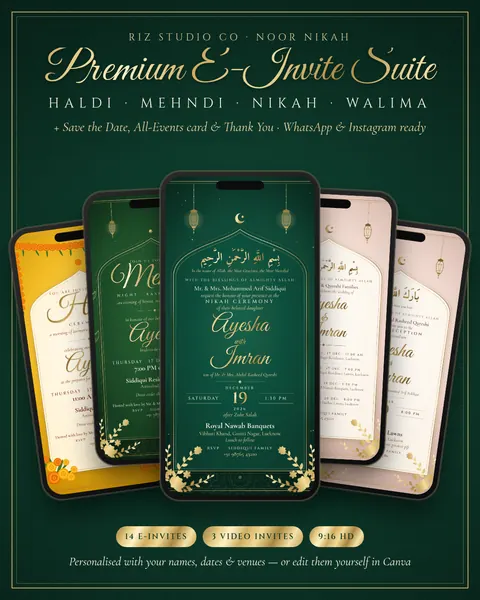 Noor Nikah Wedding Suite e-invite template cover