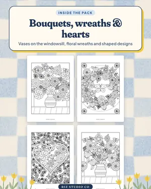 Botanical Garden Colouring preview 2 floral colouring page