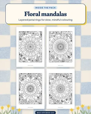 Botanical Garden Colouring preview 3 floral colouring page
