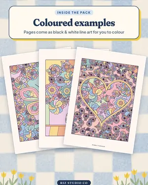 Botanical Garden Colouring preview 4 floral colouring page