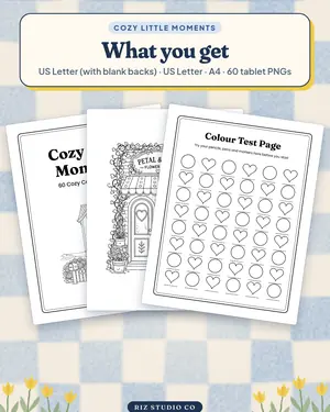 Cozy Little Moments preview 5 cozy colouring page