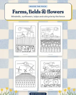 Cozy Village Colouring preview 2 village colouring page