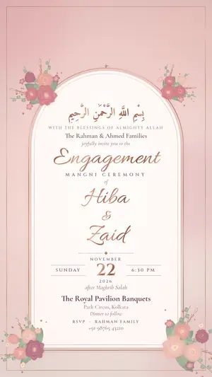 Engagement Mangni engagement rose blush e-invite template