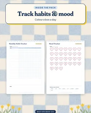 Habit & Self-Care Tracker preview 1 habit tracker page