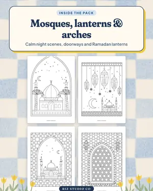 Islamic Geometric Colouring preview 2 Islamic colouring page