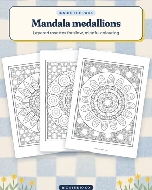 Islamic Geometric Colouring preview 3 Islamic colouring page