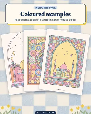 Islamic Geometric Colouring preview 4 Islamic colouring page