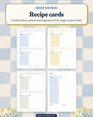 Recipe Cards & Labels preview 1 recipe card printable