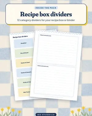 Recipe Cards & Labels preview 3 recipe card printable