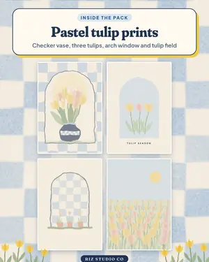 Tulip Wall Art Set preview 1 tulip wall art print