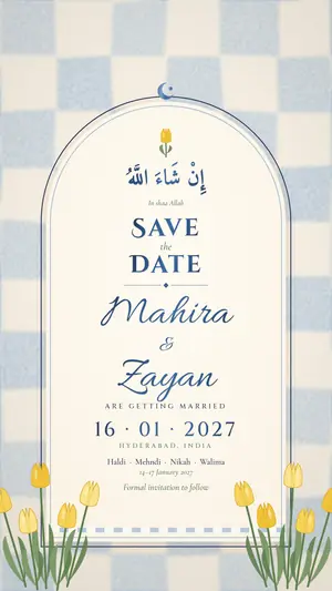 Blue Tulip save the date blue tulip e-invite template
