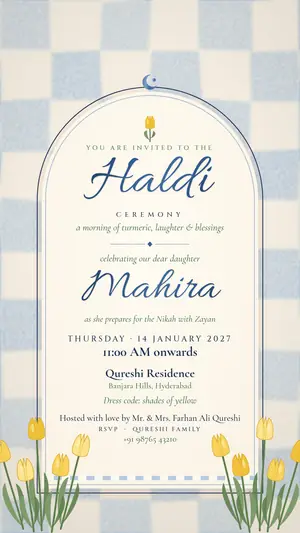 Blue Tulip haldi blue tulip e-invite template