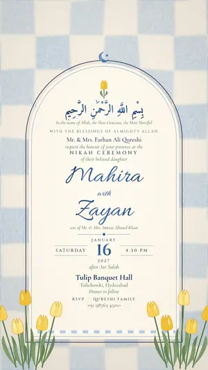 Blue Tulip nikah blue tulip e-invite template