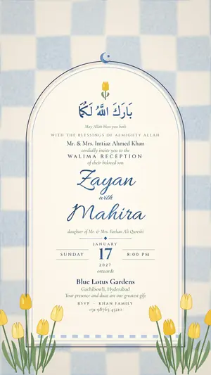 Blue Tulip walima blue tulip e-invite template