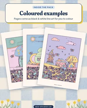 Whimsical Houses Colouring preview 4 whimsical house colouring page